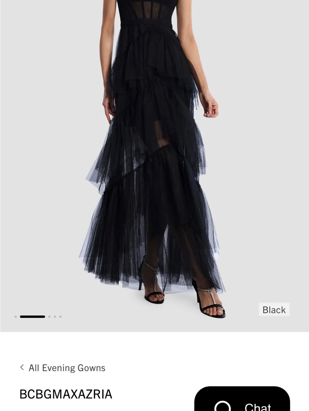 BCBGMaxAzria Black Layered Tulle Maxi Skirt